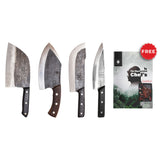 The Meat Lover's 4-Knife Set with Cookbook